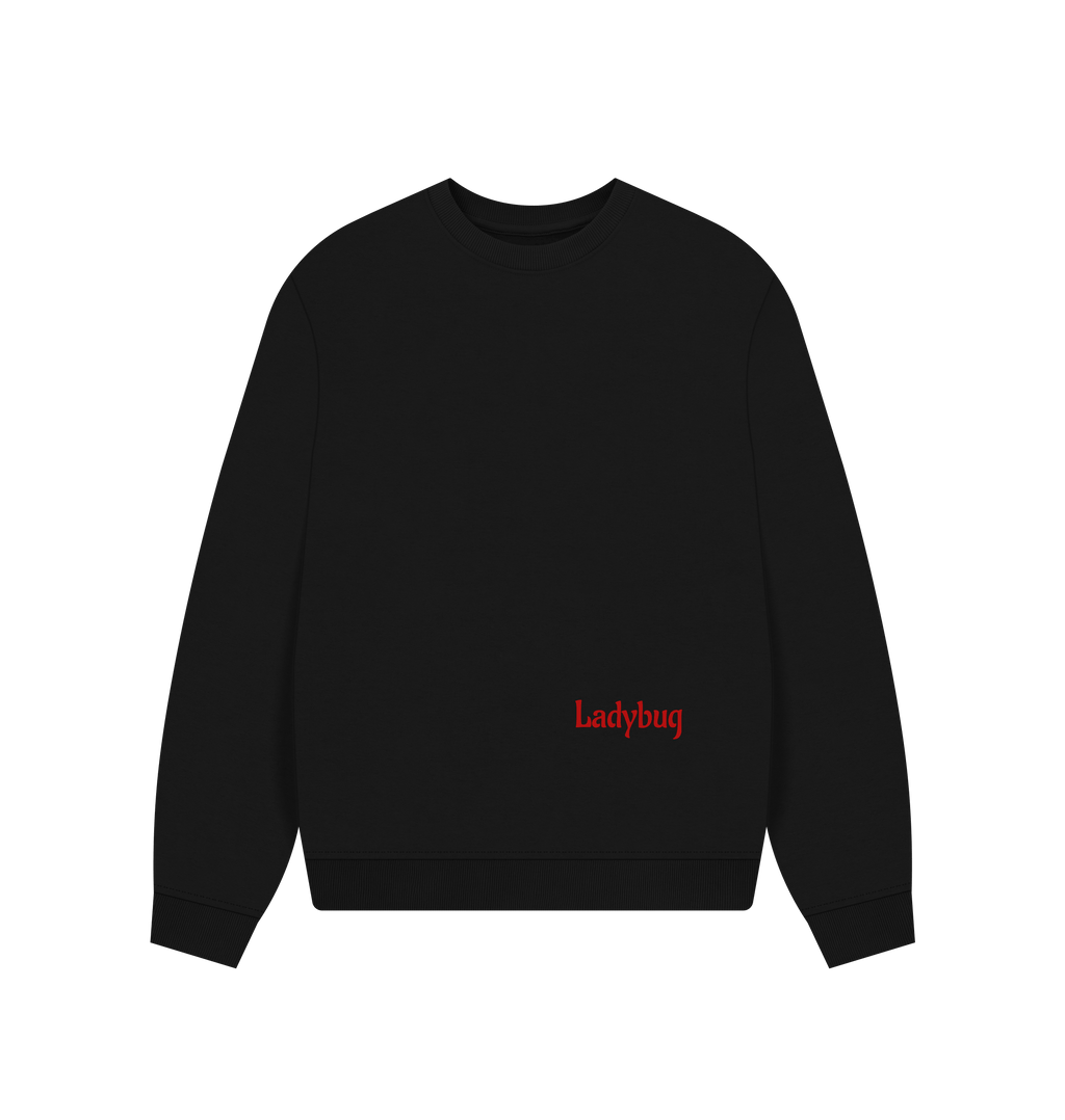 Black Printed Sweater Front